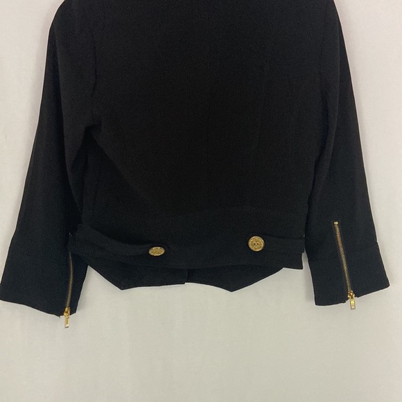 XOXO Black Jacket With Leopard Lining Size M - Picture 6 of 9